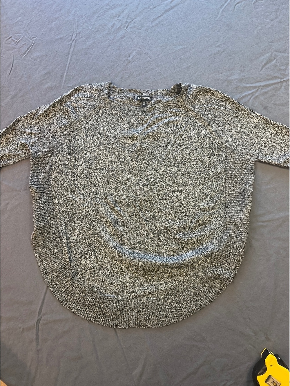 EXPRESS Gray & White Marled Knit Top 🤍🩶